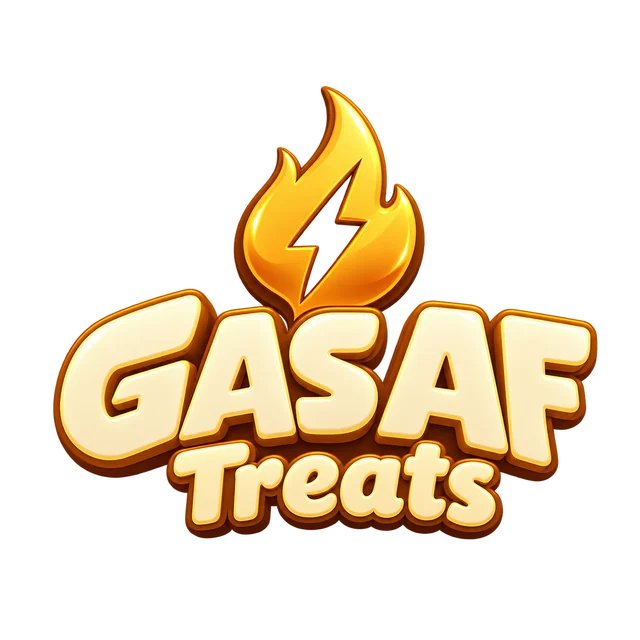 Gasaf Treats logo: a golden flame above the words Gasaf Treats